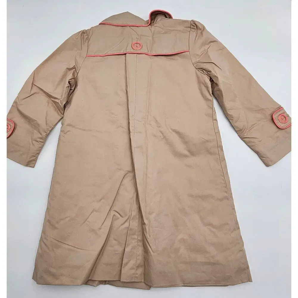 Gap Girl's 4/5 Khaki/Pink Trench Coat NWT w/Matching Pants and Long Sleeve Shirt